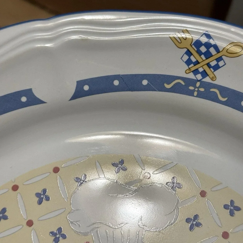 Vintage Newcor Kitchen Kow Dinner Plates Set 4 Farm Cow Chicken 11